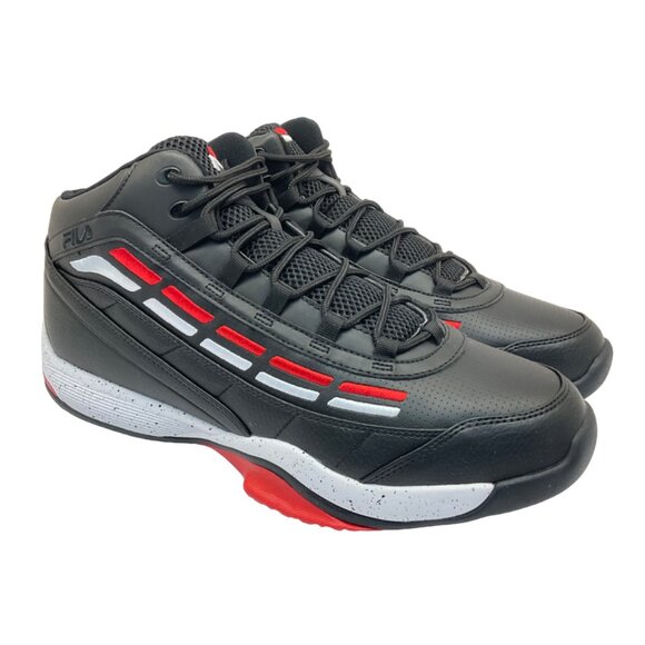 Fila Men's Mid-Cut Spitfire Athletic Sneakers 1BM01817-014 Black/Red Size 14M - Picture 1 of 9